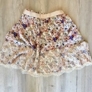 Floral Lace Skater Skirt